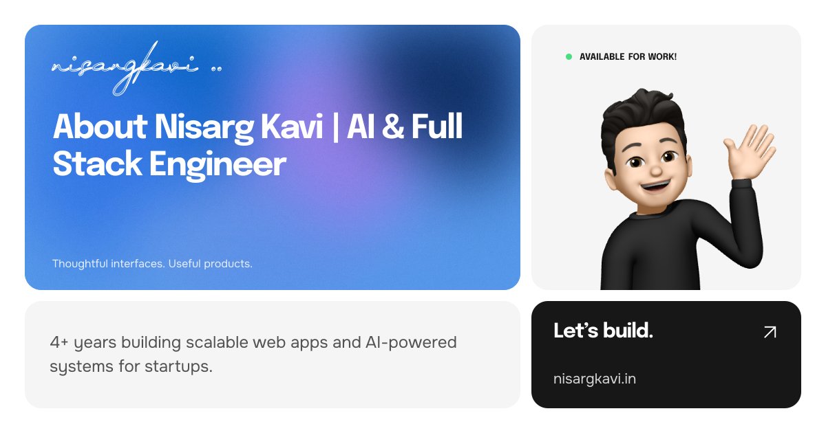 About | AI Engineer & Full Stack Engineer Building Scalable Systems ...